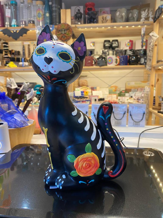 Sugar Kitty Figurine Day of the Dead Cat Ornament