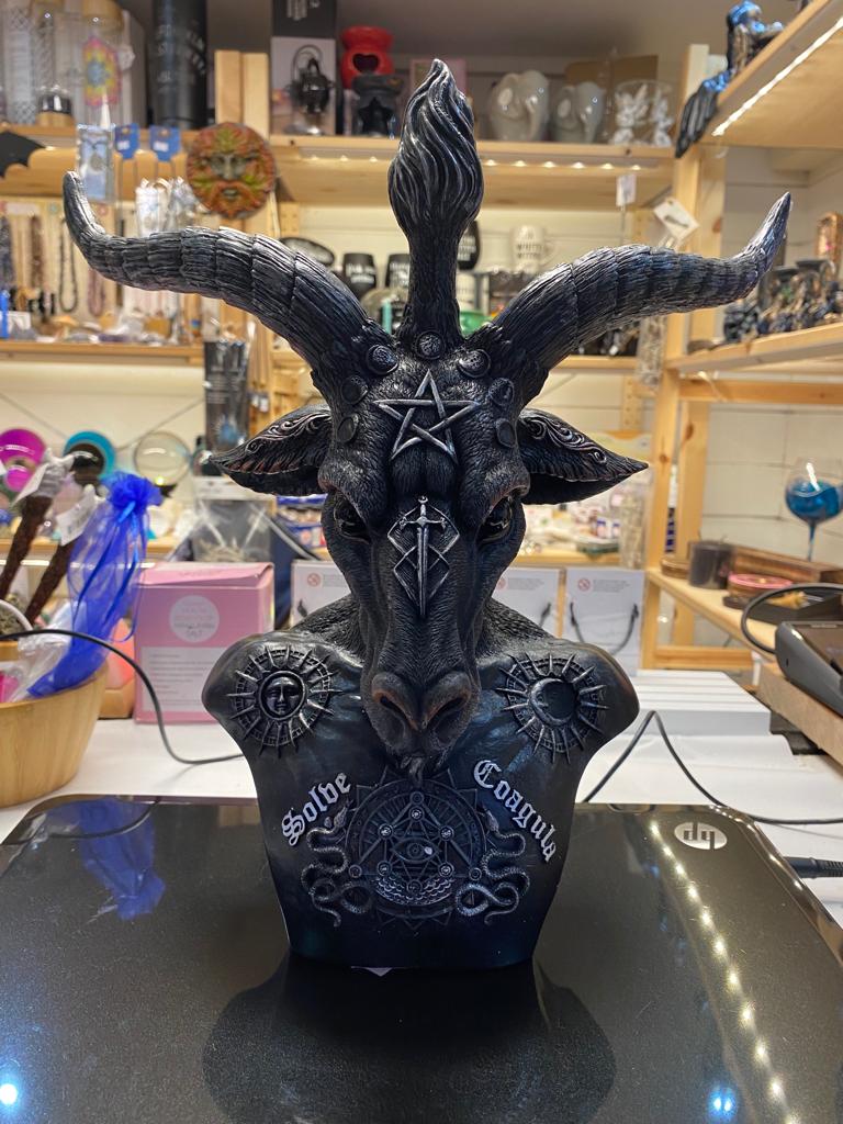 Baphomet Bust Celestial Black and Silver Bust